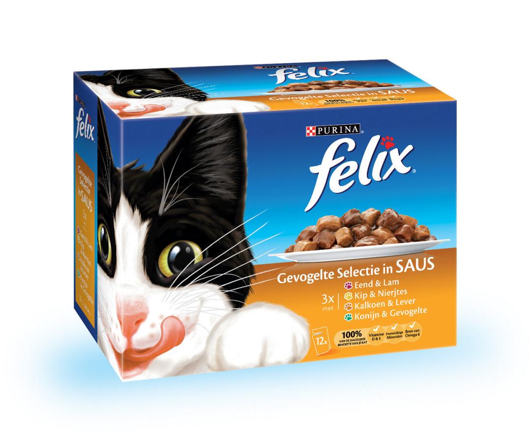 Naschrift longontsteking vrouw Felix kattenvoer Gevogelte selectie in Saus 12 x 100 gr | Hano voor uw dier