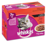 Whiskas kattenvoer Senior Vlees selectie in Saus 12 x 100 gr