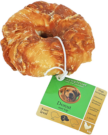 Natuurlijke snack donuts kip met banderol 9 cm