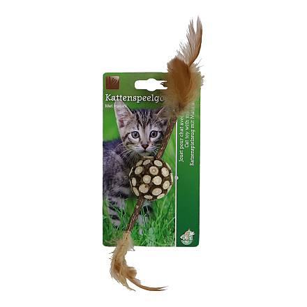 Kattenspeelgoed Matabi Stick met Matabibal en Veren