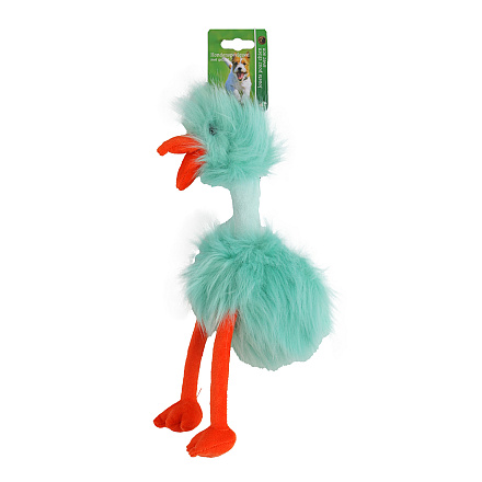 Hondenspeelgoed Fluffy Bird Blauw/Oranje met Piep