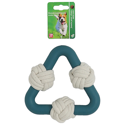 Hondenspeelgoed Driehoek met 3 Touwballen Blauw