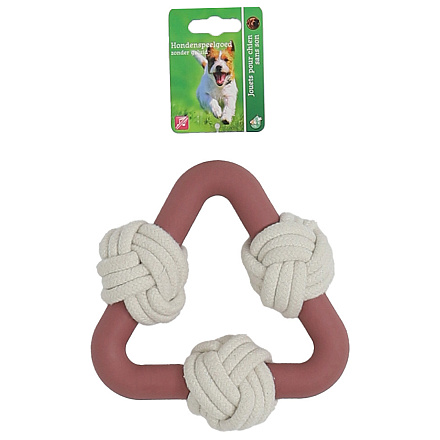 Hondenspeelgoed Driehoek met 3 Touwballen Roze