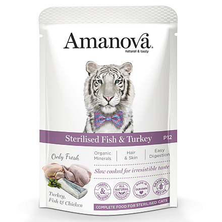 Amanova Kattenvoer Sterilised Fish & Turkey 85 gr