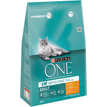 Purina One Kattenvoer Adult kip en volkoren granen 3 kg