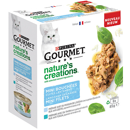 Gourmet kattenvoer Nature's Creations Zeevis 8 x 85 gr