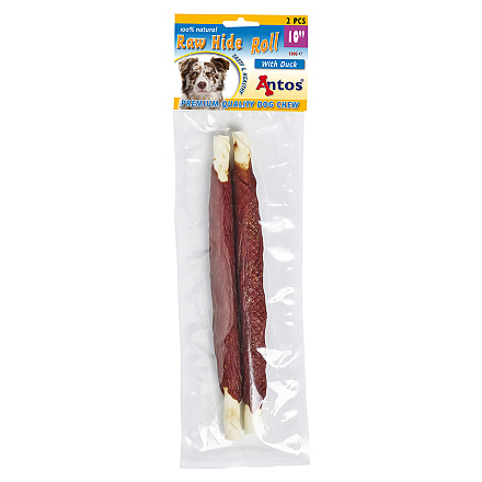 Antos Rawhide White Roll met Duck <br>24 cm 2 st