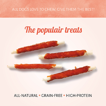 Antos Rawhide White Roll met Chicken <br>13 cm 6 st