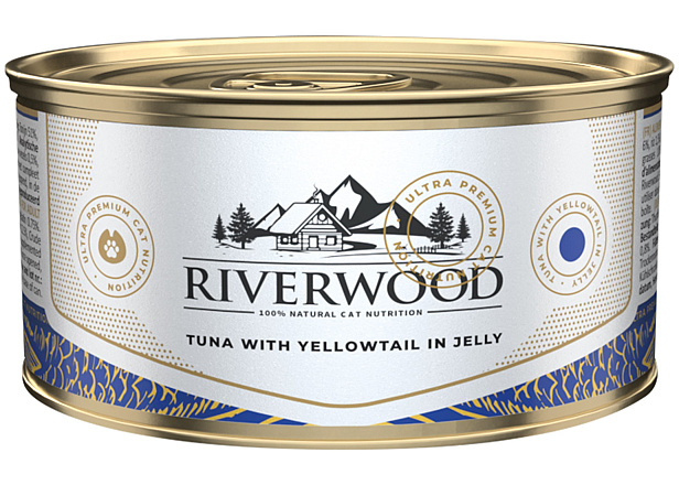 Riverwood kattenvoer Tuna with Yellow Tail in Jelly 85 gr