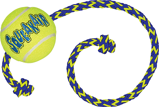 Kong Squeakair Ball with Rope M