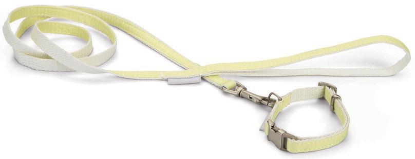 Beeztees Puppy set Halsband + lijn Jicca geel